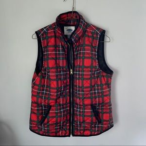 old navy red plaid vest